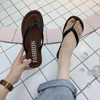 Flip-flops female students Korean version outer wear fashion flat bottom non-slip splint sandals clip-on beach slippers sandals 36 ruda