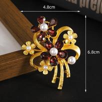 Retro  Flower Brooches For Women Unisex 2-Color Alloy Plants Party Casual Brooch Pins Gifts