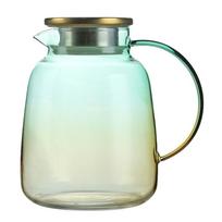 HeY LiLac 1.5L Glass Pitcher With Lid Glass Teapot with Infuser Thickened Heat Resistant Borosilicate Glass Water Jug Carafe 1500ML šviesiai žalios spalvos