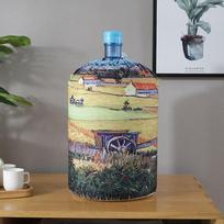 Water Dispenser Cover Dustproof Fabric Cover for 5 Gallon Water Bottle Protector with Elastic Top and Bottom Fit Standard Water Cooler Bottles One Size