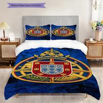 Royal Emblem Portugal Three-piece set (1 * duvet cover + 2 * pillowcase, without core) Bedding set Duvet cover and pillowcase Soft and comfortable 135x200cm