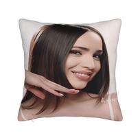 Actor S-Sofia C-Carson Pillowcases Vintage Pillow Case For Sofa Couch Bed Living Room Comfy Pillow Cover Peach skin 18*18(CM)-1Pcs