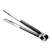 Virtuvės maisto žnyplės Nerūdijančio plieno Lengvai valomos Dantyta burna Kepsnio spaustukas BBQ maistui 25,5 cm Juodos black