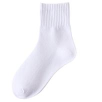Vaikinškos vidutinio ilgio medvilninės kojinės: Storas, Baltas, Sportinio Stiliaus Berniukams ir Mergaitėms, Tinka Pavasariui, Rudeniui ir Žiemai - Vidutinio ir Didelio Dydžio Shoe Size 37-42, Foot Length 24-27cm/12+ years