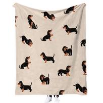Mielas takso šunelio rašto flanelinis pledas itin minkštas visų sezonų naudojimui ant sofos, biure, stovyklavimui, geriausia dovana, karštas produktas 75x90cm