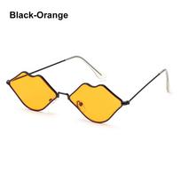 Sexy Red Lips Sunglasses for Men Women Trendy Retro Metal Frame Halloween Party Cosplay Eyewear Fashion Ocean Lens Sun Glasses As Shown