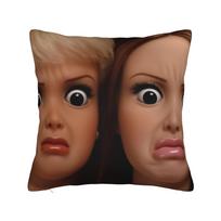 Distressed Doll Face Meme Pillow Case Vintage Pillow Cover Print Pillowcases For Sofa Car Home Decor Peach skin 18*18(CM)-1Pcs