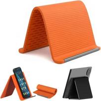 Lazy Portable Phone Stand Silicone Desktop Tablet Laptop Holder Creative Flexible Foldable Transforming Stand Travel Accessory oranžinė