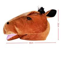 1Pcs Carnival Halloween  Year Party Costume Props Funny Brown Horse Head Hat Cosplay Animal Horse Head Hats