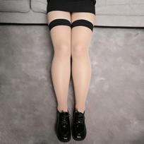 Womens Over Knee Long Socks Sexy 3XXXXL Plus Size Thigh High Black White Ultra Thin Sheer Stockings for Woman Cosplay Lolita Girls Sock XXL