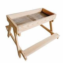 Mesh Bottom Wooden Chicken Feeder Single/Double Layer Chicken Coop Feeder  Outdoor Garden Pine wood feeder
