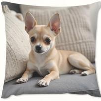 1Pc Chihuahua Print Throw Pillow Cover,Suitable For Sofa,Bedroom,Living Room,A Heartwarming Gift For Dog Lovers Peach skin 18*18(CM)-1Pcs