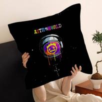 T-Travis S-Scotts Pillow Gift Home Office Decoration Pillow Bedroom Sofa Car Cushion Coverpillow Case Peach skin 18*18(CM)-1Pcs