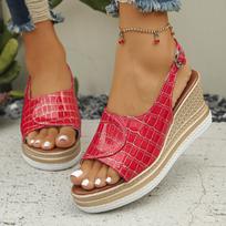 Sexy Back Strap Peep Toe Sandals Women 2025 Summer Chunky Platform Wedge Heel Sandals Comfortable Soft Sole Shoes 35