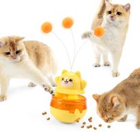 Interactive Cat Treat Toys Puzzle Feeder for Indoor Cats Slow Food Dispenser with Adjustable Hole Cat Treat for Exercise Boredom geltona