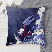 H-Hollow Knight Double-Sided Printed Square Decorative Cushion Cover For Sofa Living Room Home Decor Peach skin 18*18(CM)-1Pcs blue