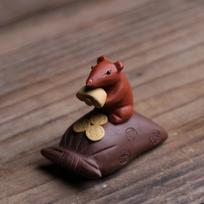 Handmade Clay Mouse Tea Pet Spirit Figurines Tea Ceremony Utensils Coin Tea Set  Room Decoration Chinese Yixing Zen Animal