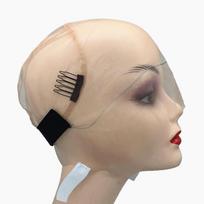 HD Full Lace Wig Cap with Adjustable Straps and Extra Elastic Bands Comb Ventilating or Knotting Hair Extension Tools Strong Hold&1 pcs