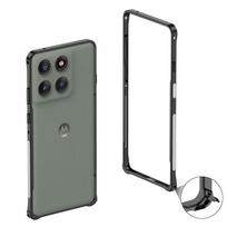 Prabangus metalinis buferio dėklas, skirtas Motorola Edge 60 Fusion / 60 Pro / Edge 60s / Edge 60, aliuminio rėmelio apsauginis dangtelis Opp Bag&For Motorola Edge 60 Pro 5G 6.7" juoda
