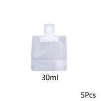 5pcs Portable Travel Storage Bag Fluid Makeup Packing Bag Transparent Flip Cap Packaging Bag Plastic Stand Up Spout Pouch