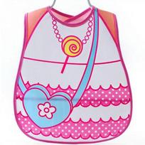 Adjustable Baby Bibs Plastic Waterproof Lunch Bibs Infants Cartoon Bibs rožinė