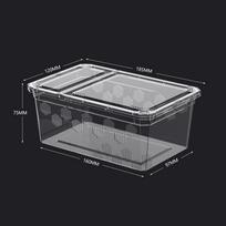 Vivarium Breeding Cage - Plastic Transparent Box with Balcony for Feeding Reptiles gray