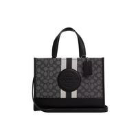Coach Dempsey 30 Signature Stripe Classic Canvas Pebble Texture Jacquard Leather Shoulder Tote Bag Large Women handbags CQ877-SVRT6 Basic Set (Bag+Dust Bag)