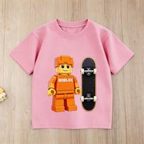Boys Roblox Gamer TShirt Skateboard Cartoon Graphic Tee Kids Casual Cotton Short Sleeve Summer Tops 100