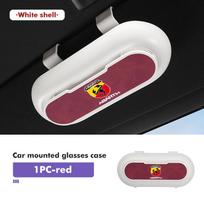 HHETJ1 Suede Car Sun Visor Glasses Case Organizer Box Sunshade Holder For Abarth Freemont Strada 500x Grande Punto Ducato Stilo Palio