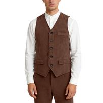 Men's Corduroy Single Breasted Vest Classic Fit Button Closure Formal Waistcoat with Front Pockets Suitable for Various Occasions M ruda