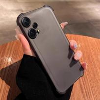 Dėklas Xiaomi POCO F5, permatomas matinio paviršiaus, su 4 kampų oro pagalvėlėmis, smūgiams atsparus buferis POCO F5 matinė juoda spalva