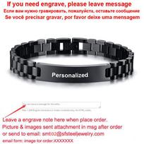 Personalized Men Bracelet Satinless Steel Chain Link Black Tone Name Coordinate Custom Male Women CouplesBracelet 19.5cm 7.7inch&Commonly&Commonly