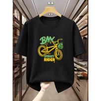 European sizes Men'S T-Shirt BMX Street Rider Pattern Round Neck Short Sleeve T-Shirt Comfortable Casual Short-Sleeved T-Shirt in Summer S juoda