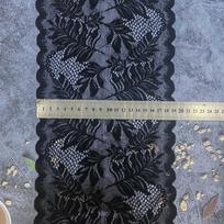 Elegant 19 cm Wide Organza Lace Trim Sexy Leaves Design for Lingerie Costumes Garments Dresses Shoes Bags