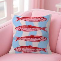 Sardine Can Maple Design Double-Sided Printed Pillow Cover Short Plush Suitable Living Rooms Bedrooms Sofas Throw Cushion Cover Peach skin 18*18(CM)-1Pcs
