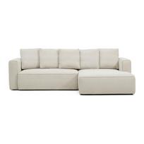 Smėlio spalvos sulankstoma kampinė sofa iš šenilinio audinio (su dešiniuoju kampu/su gultu) Marela – Kave Home