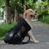 Reguliuojama patvari šuns kuprinė-nešioklė kvėpuojanti didelio dydžio lauko žygių stovyklavimo krepšys auksiniam retriveriui buldogui augintinio reikmenys (black,M) juoda