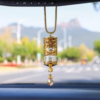 Alloy Car Air Freshener Holder – Gold Hanging Perfume Bottle For Rearview Mirror, Luxury Interior Accessory auksas