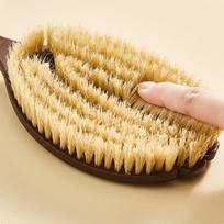 1Pcs Body Massage Brush 2 In 1 Long Handle Back Scrubber Natural Coconut Bristle Wet Dry Bath Brush beige