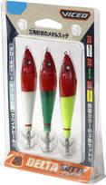 VICEO Delta Sutte Size VCDS2303P Metal 3-Piece Set, 30, (Squid Jig)