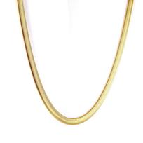 Flat 5MM Gold Plated Herringbone Necklace Choker 316L Stainless Steel Snake Chain Necklace for Women Men Jewelry Gift Wholesale 46cm beige