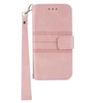 Hot Selling for Xiaomi Poco X8 Pro Max 5G Embossed Stripes Skin Feel Leather Phone Case For Xiaomi Poco X8 Pro Max&Opp Bag rožinė