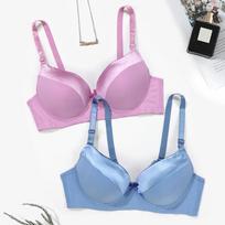 2 vnt. Moteriška liemenėlė Push Up Paminkštinta B puodeliu reguliuojami dirželiai 3/4 puodelio Sexy Bralette Underwire Support Gahter apatiniai 85B-100B liemenėlė 85B rožinė