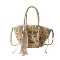 Women's Summer Weave Beach Bag Casual Shoulder Crossbody Bag Bag Fashion Handmade Braided Basket