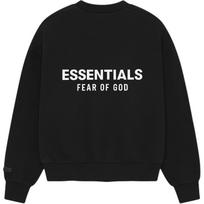 Fear of God Essentials Classic Fit Fleece Crewneck Jet Black Men Tops 192AS252040F L