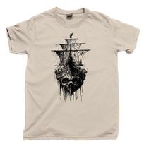 Pirate Ghost Ship  Jolly Roger Skull Crossbones Scallywag Blackbeard Tee Unisex T-Shirt XXL