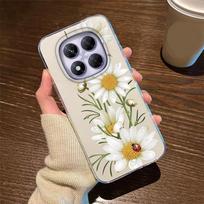 Telefono dėklas Xiaomi Redmi Note 15 Pro 5G 15C 15 Dangtelis Silikoninis Skaidrus Skaidrus Rožės Gėlės Aliejinė Tapyba Ramunėlė Redmi Note15 Redmi Note 15 Pro+ 5G balta