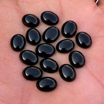 AAA+ Black Onyx Oval Cabochon, Flat Back Natural Gemstone, High Quality Onyx Stone for Jewelry Making 6x8mm juoda