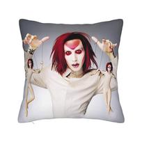 Marilyns Mansons Pillowcases Vintage Pillow Case For Living Room Bed Chair Graphic Pillow Cover Peach skin 18*18(CM)-1Pcs