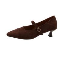 2025 Sexy Pointed Toe Fashion Hot Seller High Heels Women Retro Suede Shoe Elegant Heel Shoes for Women Heels Single Shoes 35